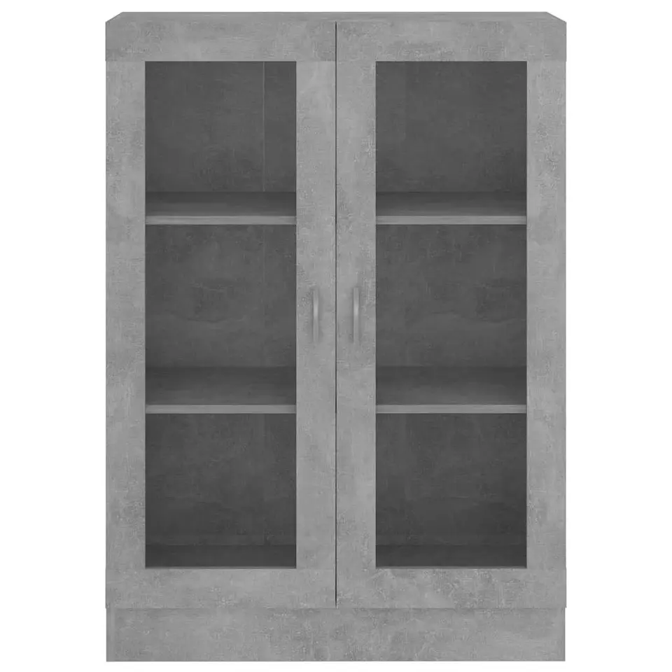 vidaXL - Vitrinekast - Grijs - Bewerkt hout
