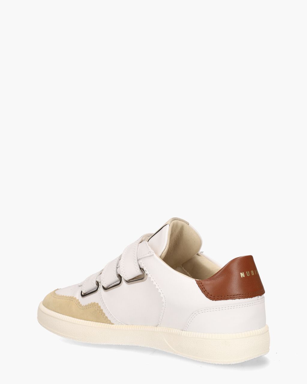 Nubikk Ray Straps Wit/Bruin Damessneakers