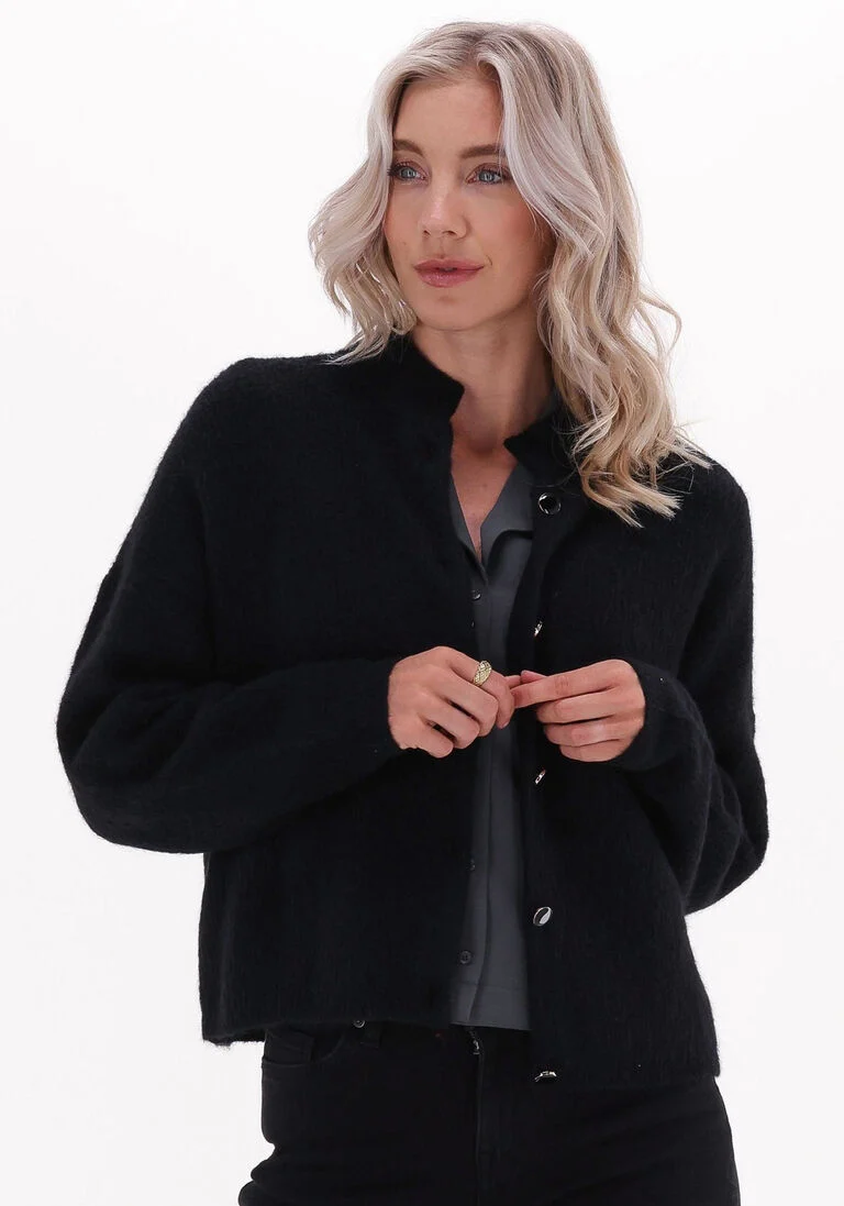 GESTUZ zwarte gestuz vest alphagz short cardigan