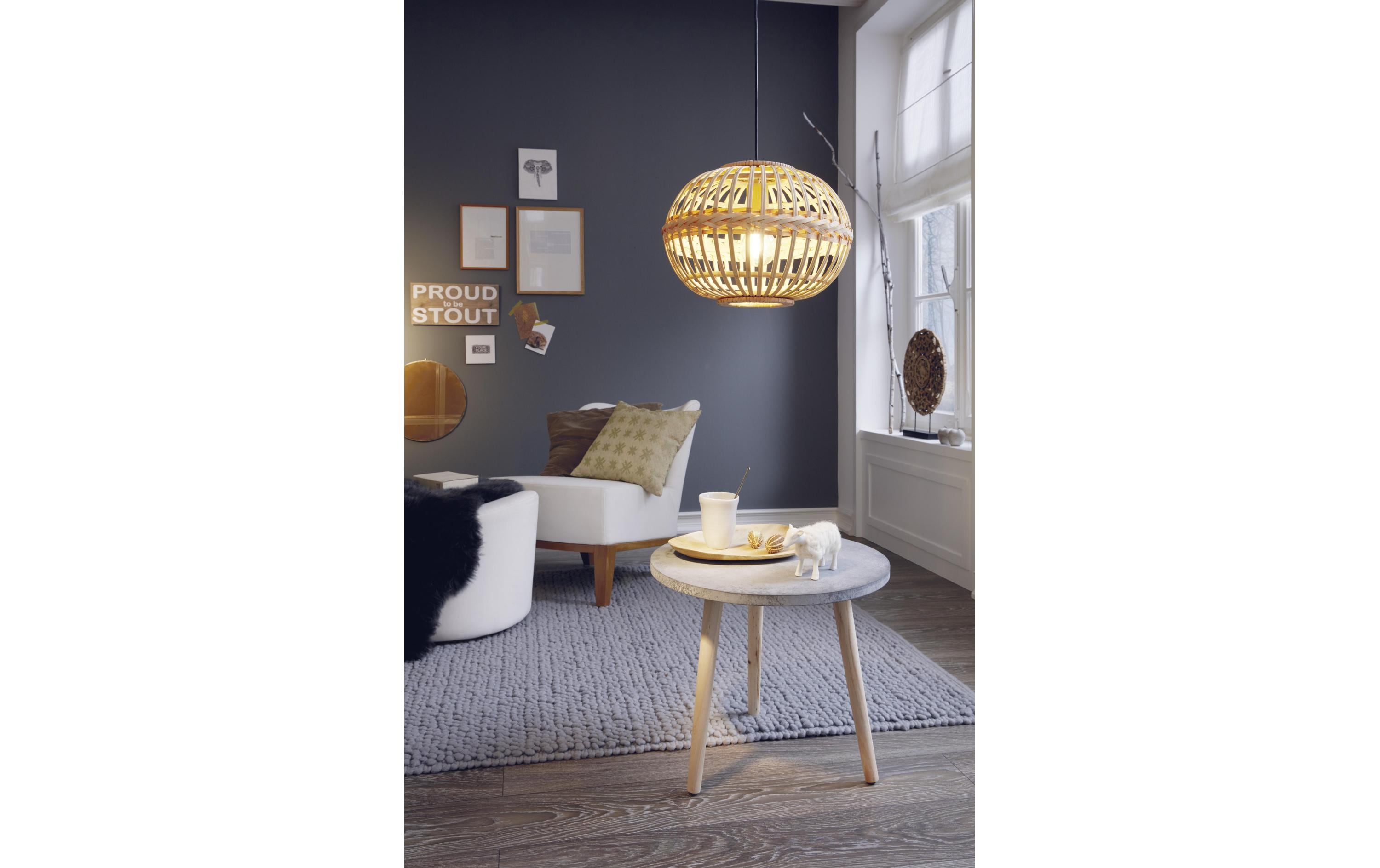 Pendelleuchte AMSFIELD 1x E27 38 cmPendelleuchte, Braun