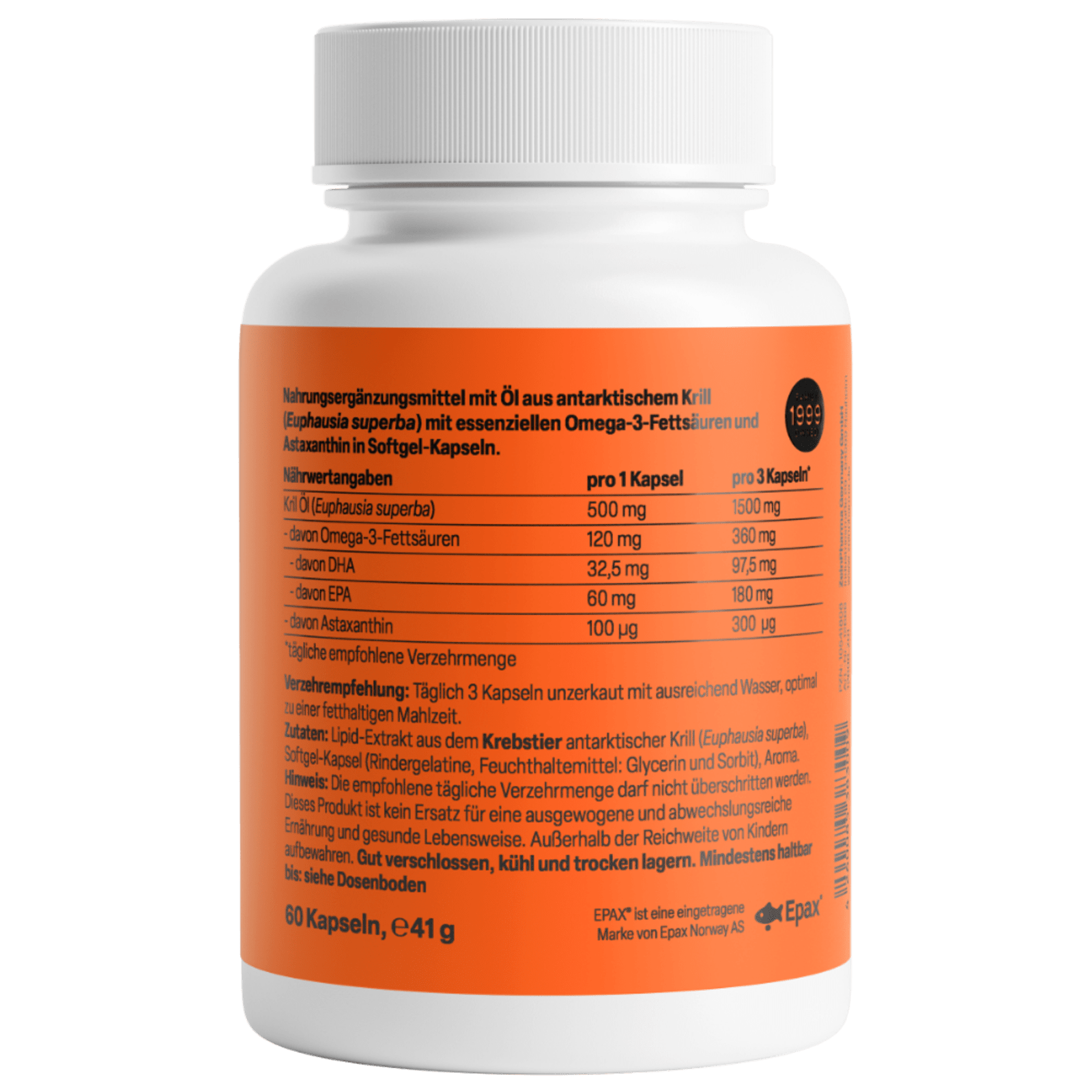 Krill Öl Antarktis 500mg (60 Kapseln)