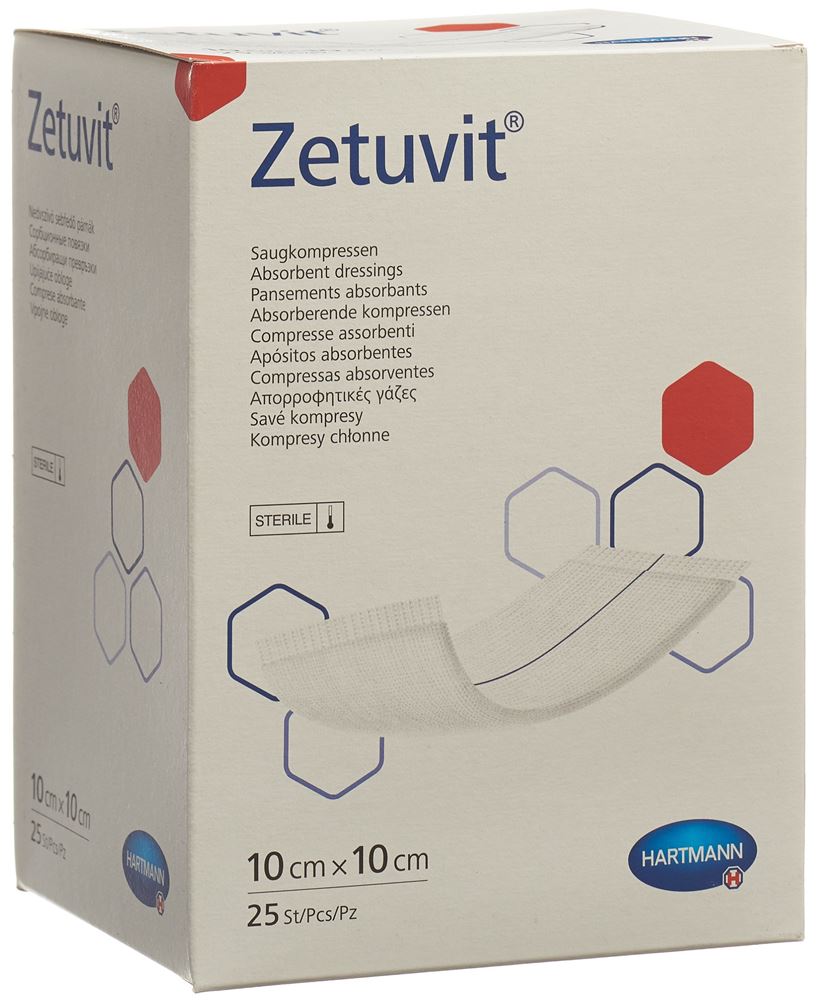 ZETUVIT Absorptionsverband<br>25 Stück, 10x10cm, steril