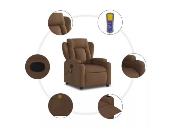 Fauteuil massant inclinable Marron Tissu