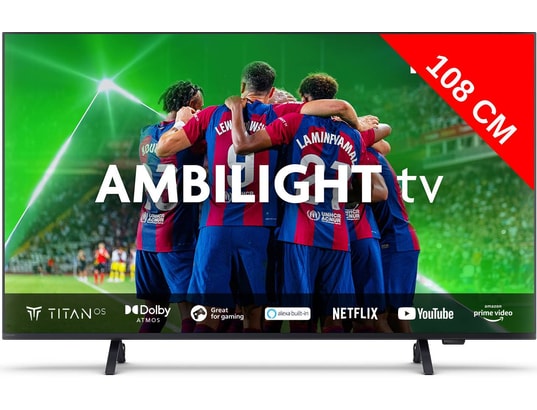 PHILIPS - TV LED 4K 108 cm 43PUS8349 Ambilight TV Dolby Atmos et vision 50Hz
