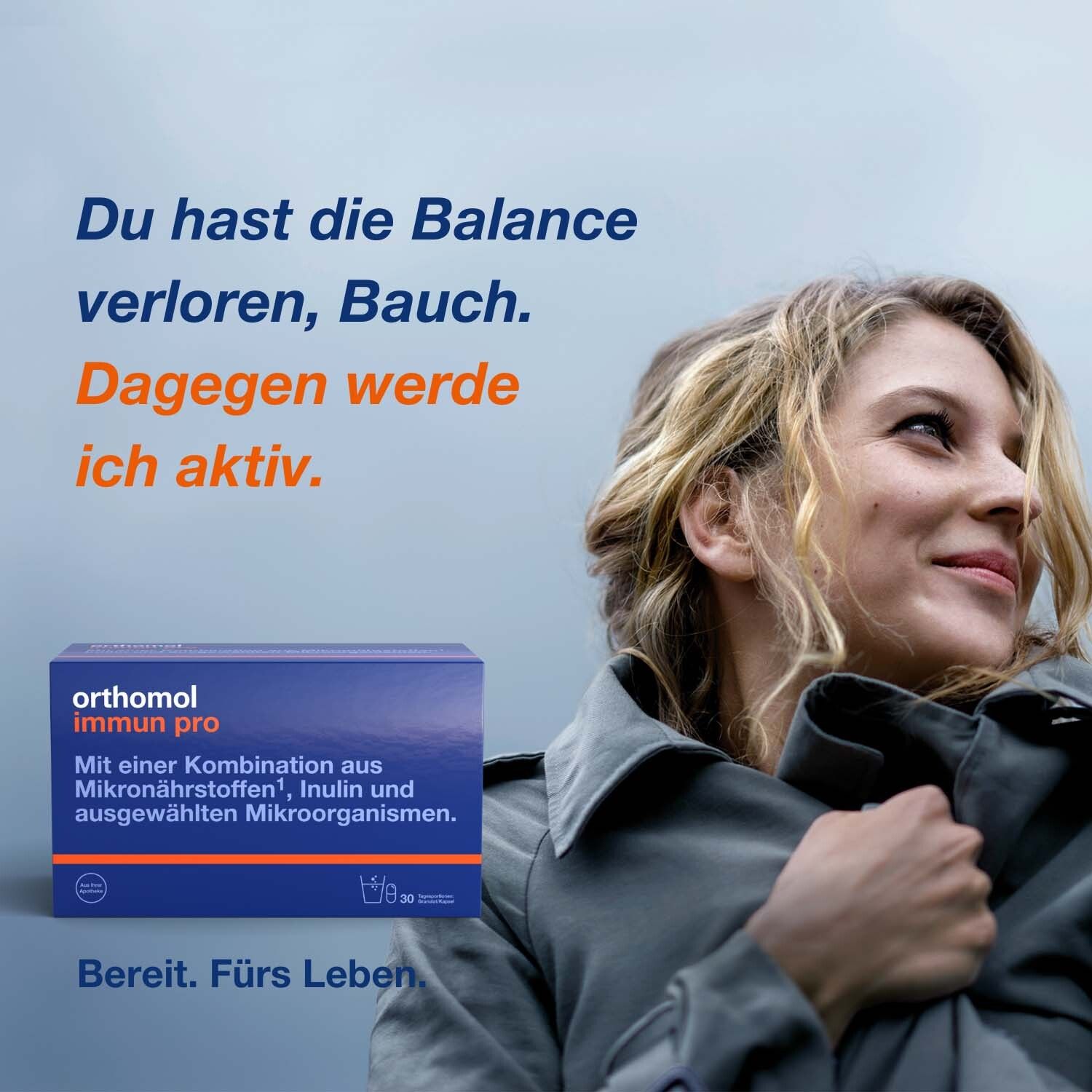 Orthomol Immun pro - für eine intakte Darmflora - Inulin, Mikronährstoffe und ausgewählte Mikroorganismen - Granulat/Kapseln
