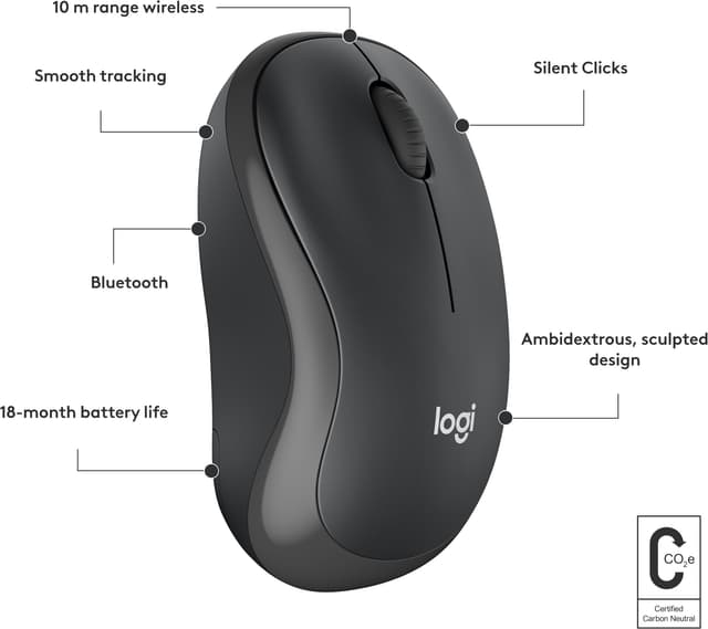 Logitech M240 Silent Bluetooth trådløs mus (sort)
