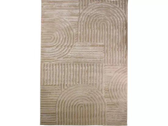 tapis grand salon 200x290 tissé beige rectangle motif géométrique CERABI