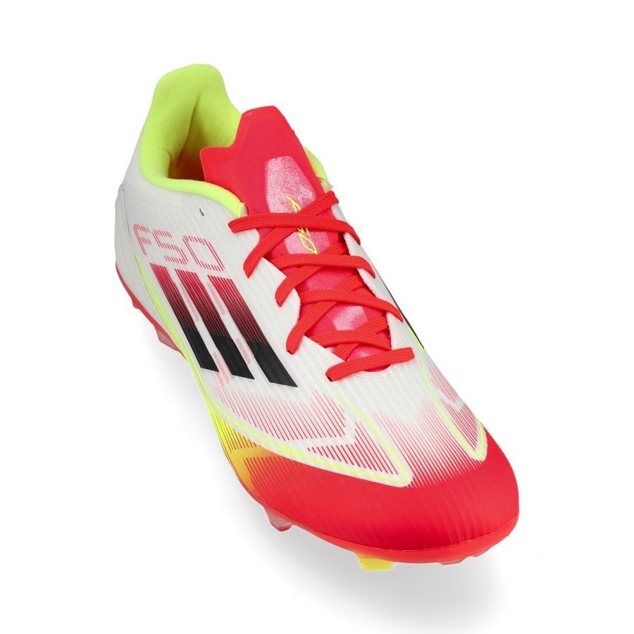 adidas F50 League FG/AG Pure Victory - Blanc/Noir/Jaune