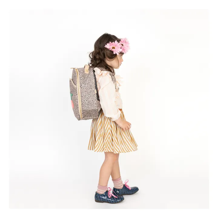 Jeune Premier Sac à Dos Ralphie Léopard Cherry | Beige