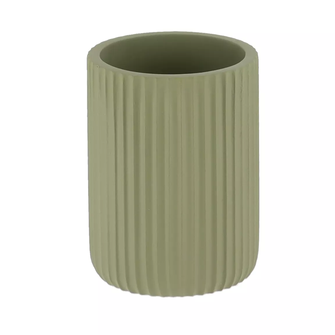 Set d'accessoires salle de bain résine Strié Vert kaki