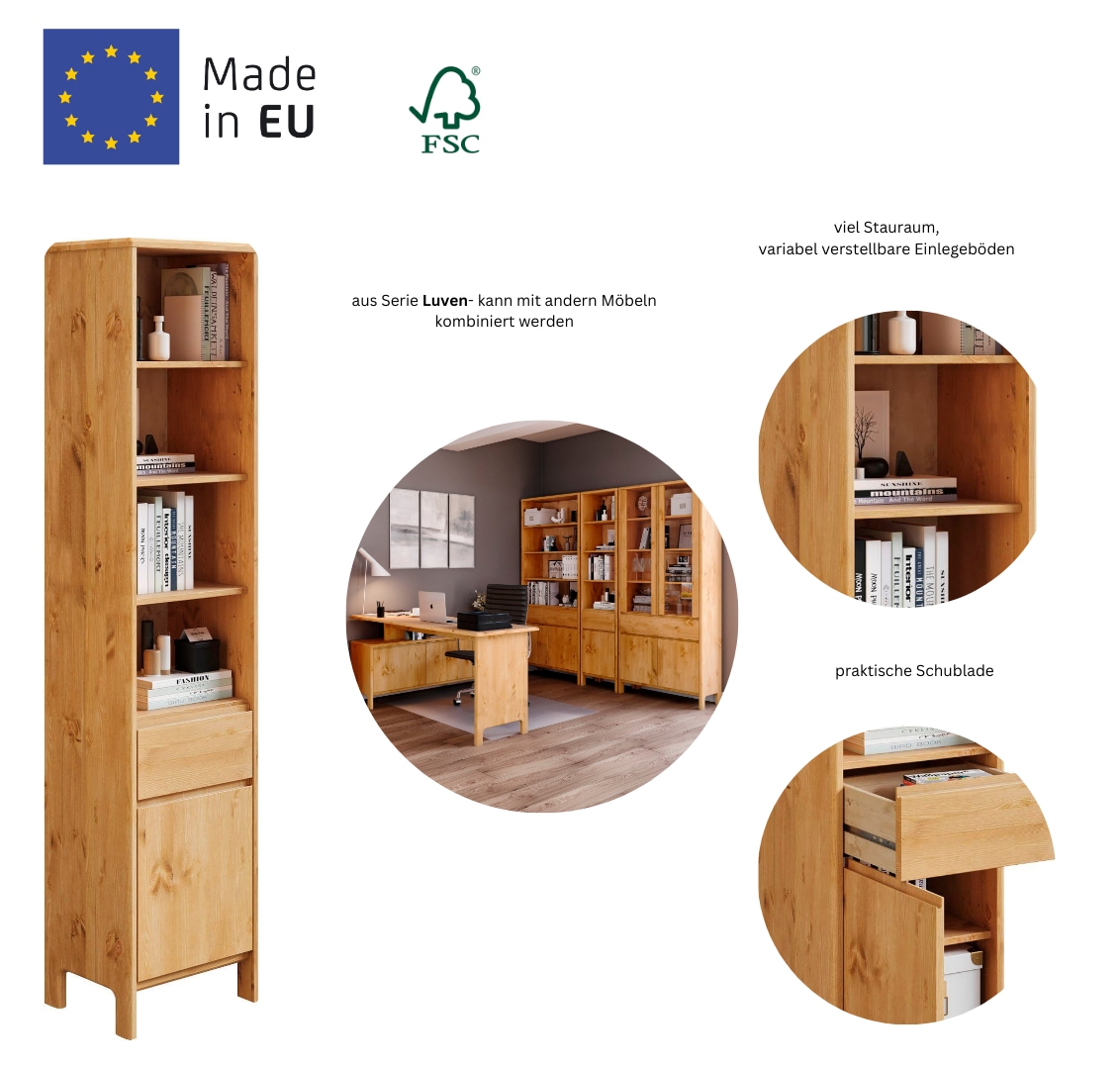 Home affaire Regal »Luven« zertifiziertes Massivholz, Breite 44 cm