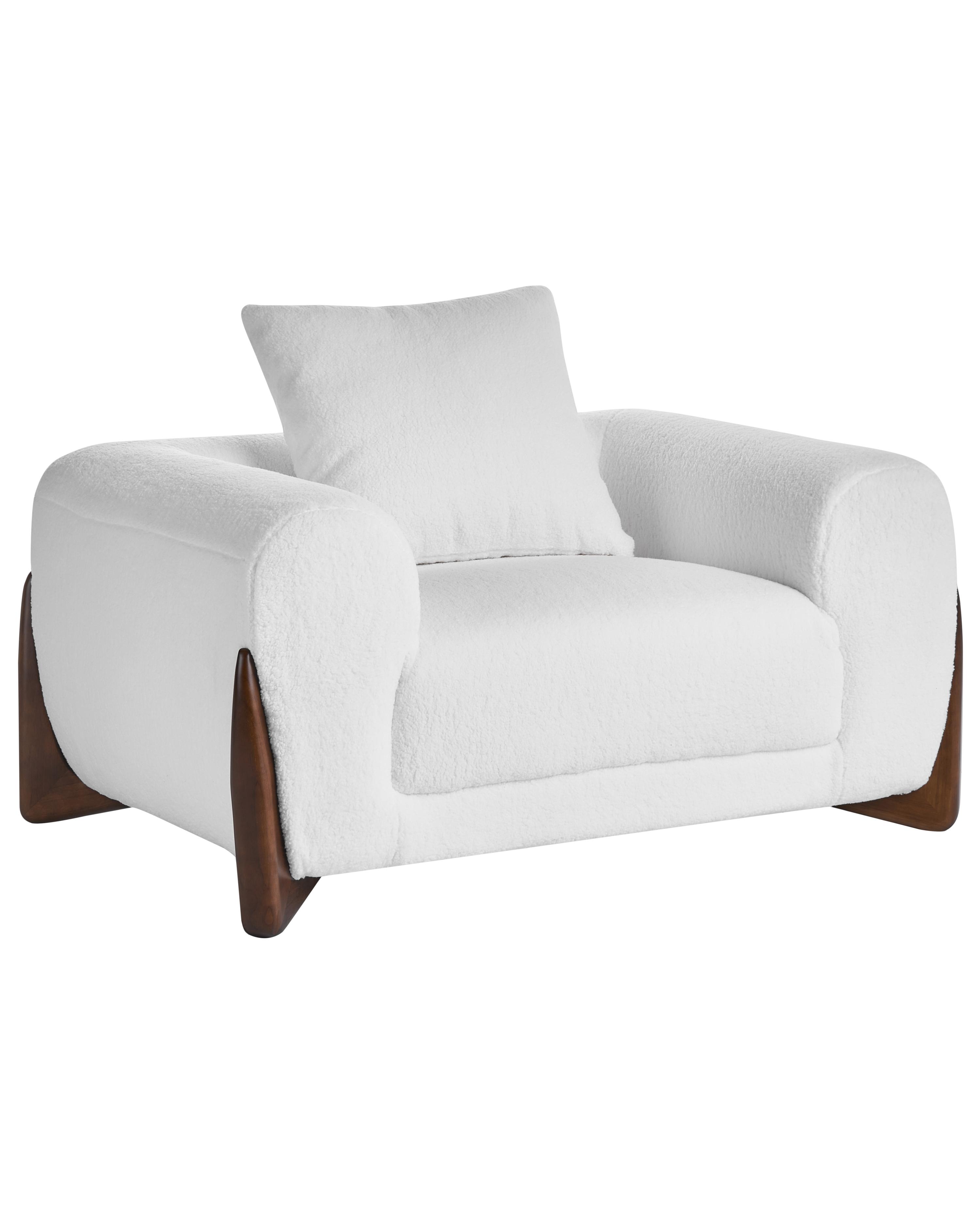 Fauteuil VINLIDEN Bouclé Wit