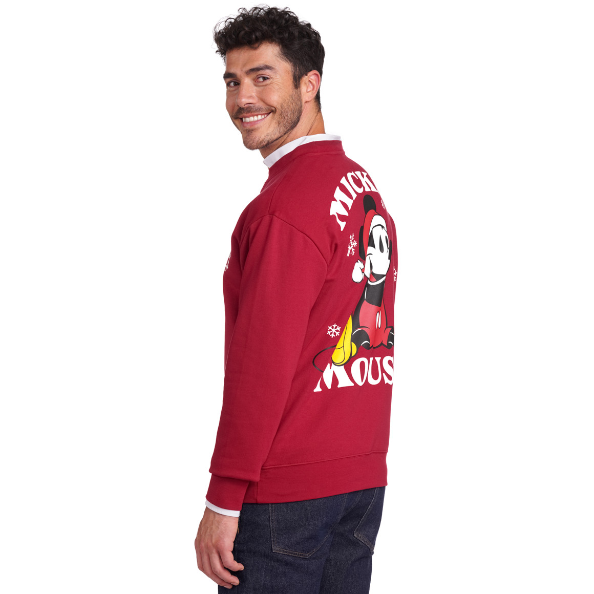VanVaan Micky Maus Weihnachtssweatshirt mit Print dunkelrot