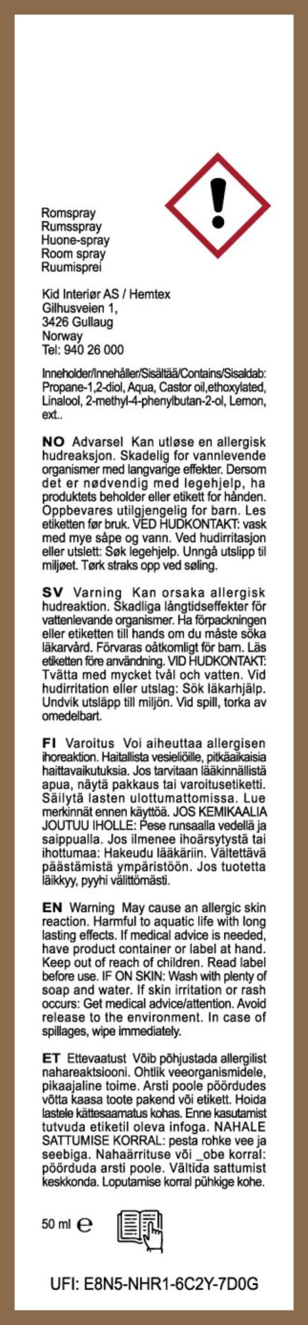 Romspray hvit - 50 ml