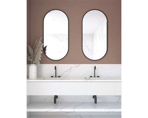 Badkamerspiegel Cordia OVAL LINE 50 x 100 cm zwart
