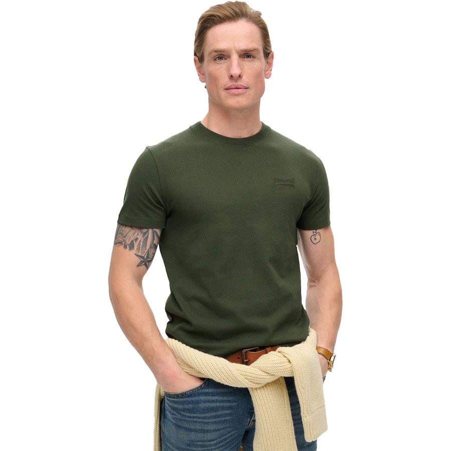 Superdry Essential Logo EMB T-Shirt Herren duffel bag green