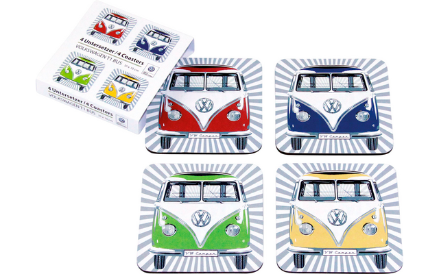 VW Collection T1 Bus Untersetzer 4er Set für Tassen