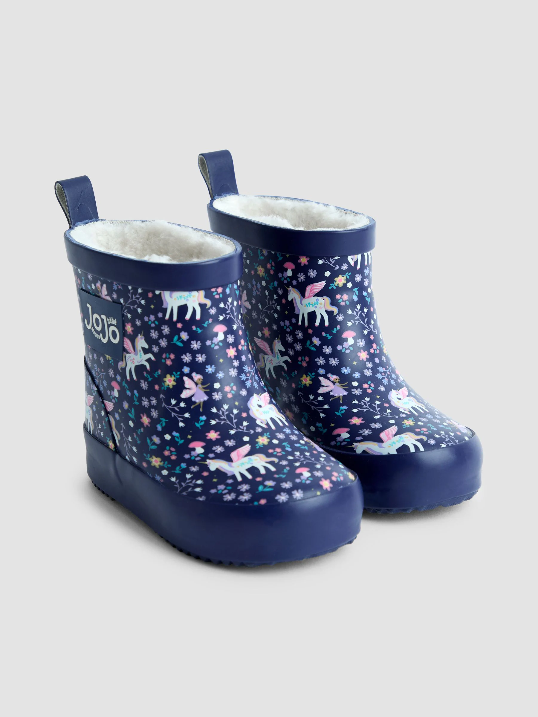 Marineblauw eenhoorn - JoJo Maman Bébé Print Cosy Short Wellies