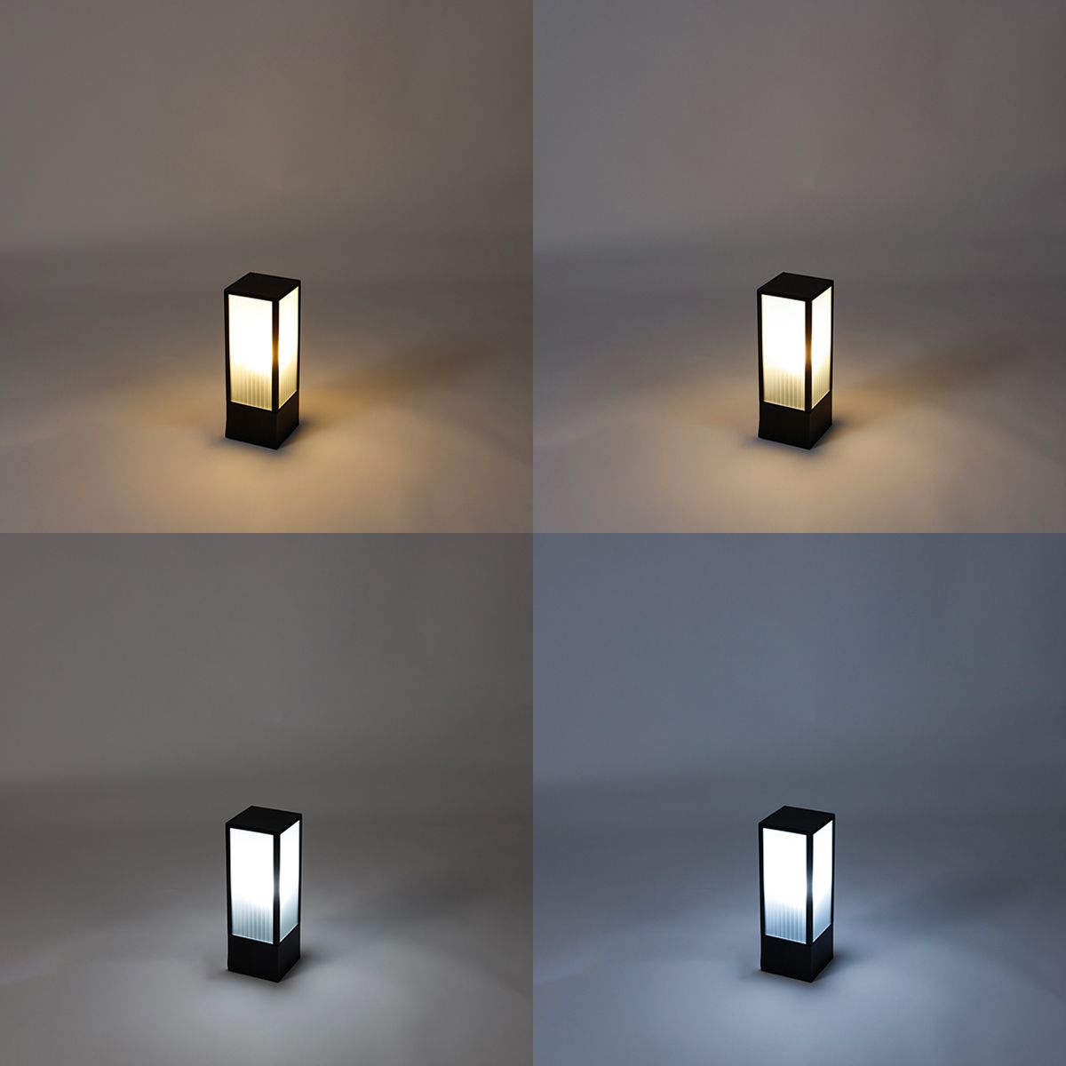 Smart staande buitenlamp zwart met ribbel glas 40 cm incl. Wifi A60 - Charlois
