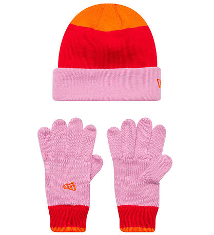 New Era Hue/Handske S?t - Strik - Stripe - Pastel Pink