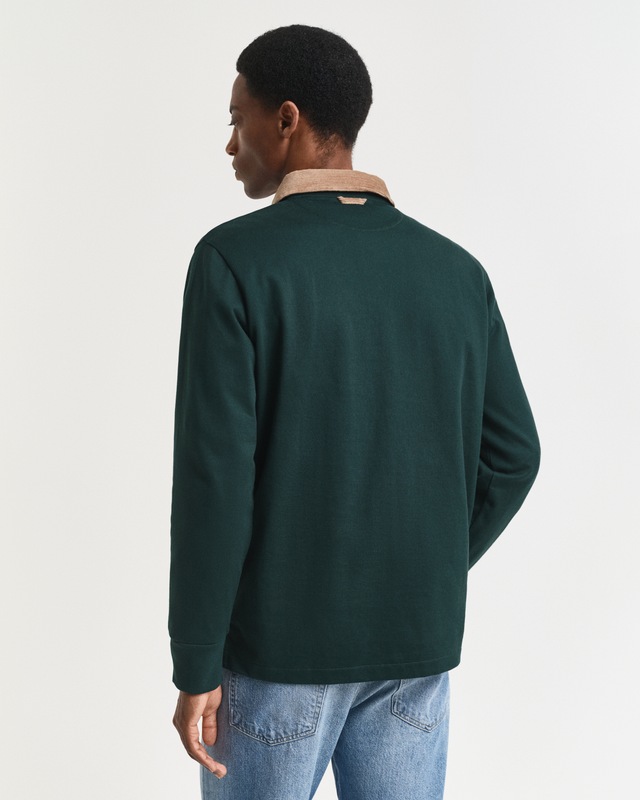 Gant Langarm-Poloshirt »CORD COLLAR HEAVY RUGGER«, Cordkragen, regular fit, seitliche Saumschlitze