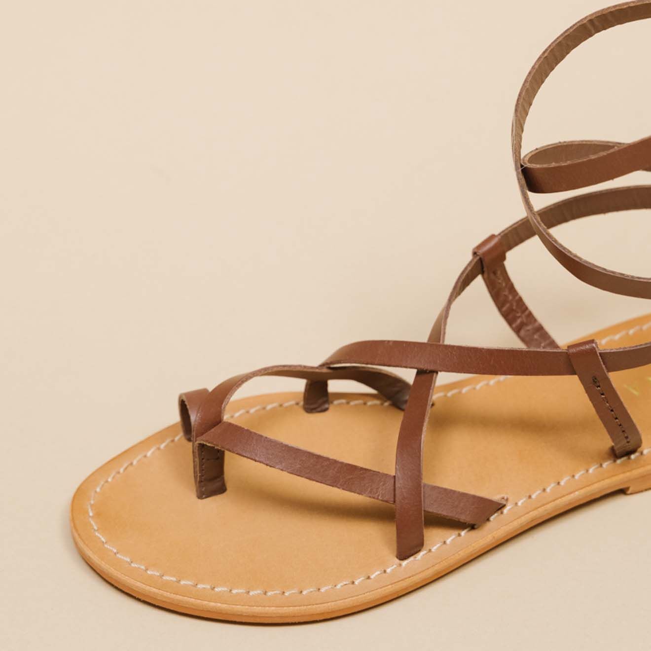 Jonak Sandales en Cuir Woully marron