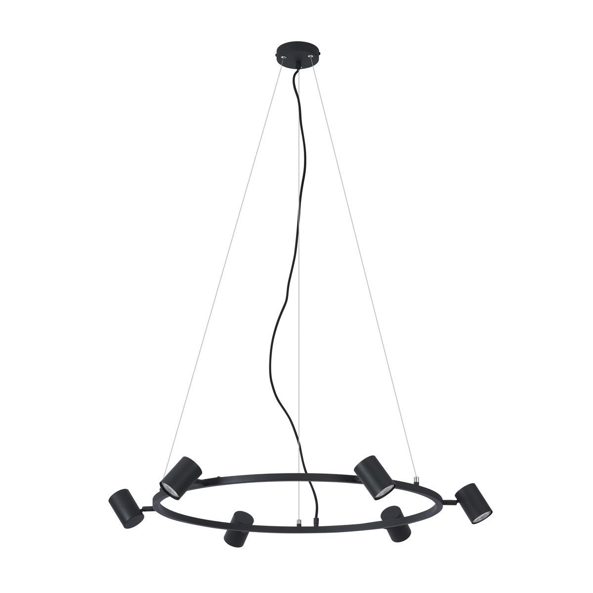 Moderne hanglamp zwart 6-lichts - Jeana Circle