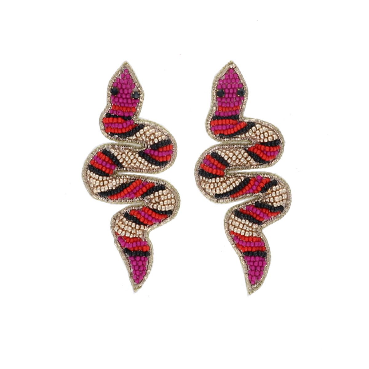 Boucles d'oreilles en perles serpent Pondie Chérie