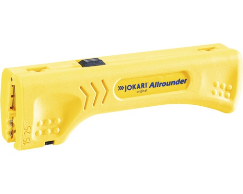 Jokari Allrounder draadstripper voor het strippen van platte en ronde kabels, geel