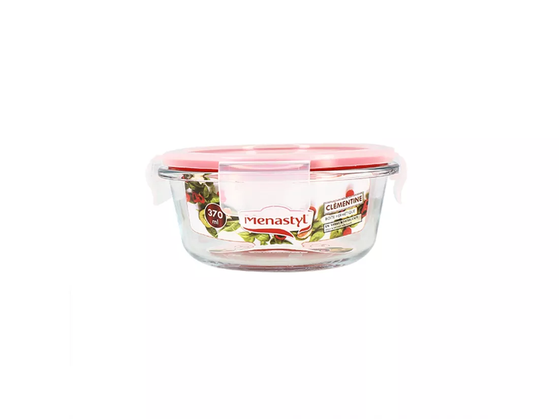Menastyl - Boite Hermetique Ronde + Couvercle 370ml Clementine