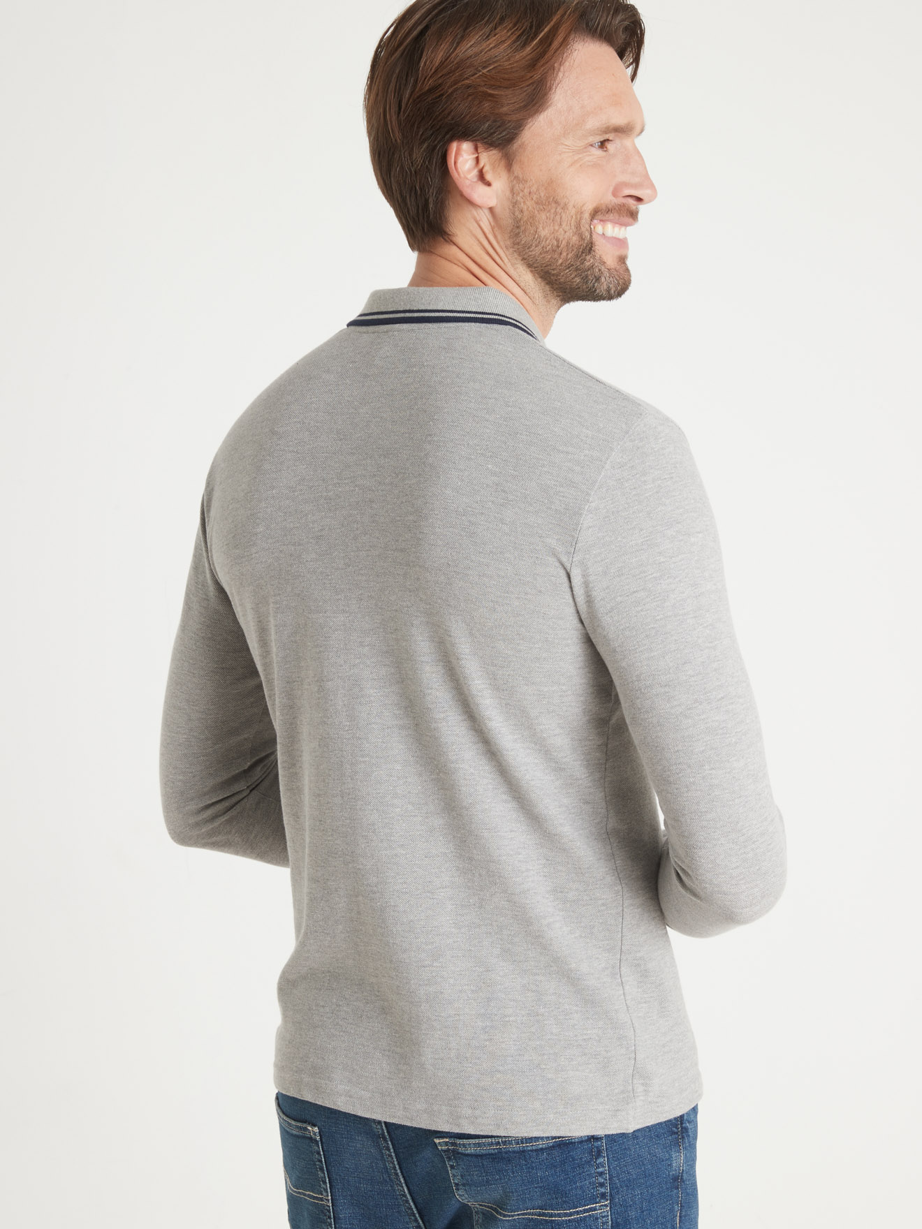 Polo manches longues maille piquée
