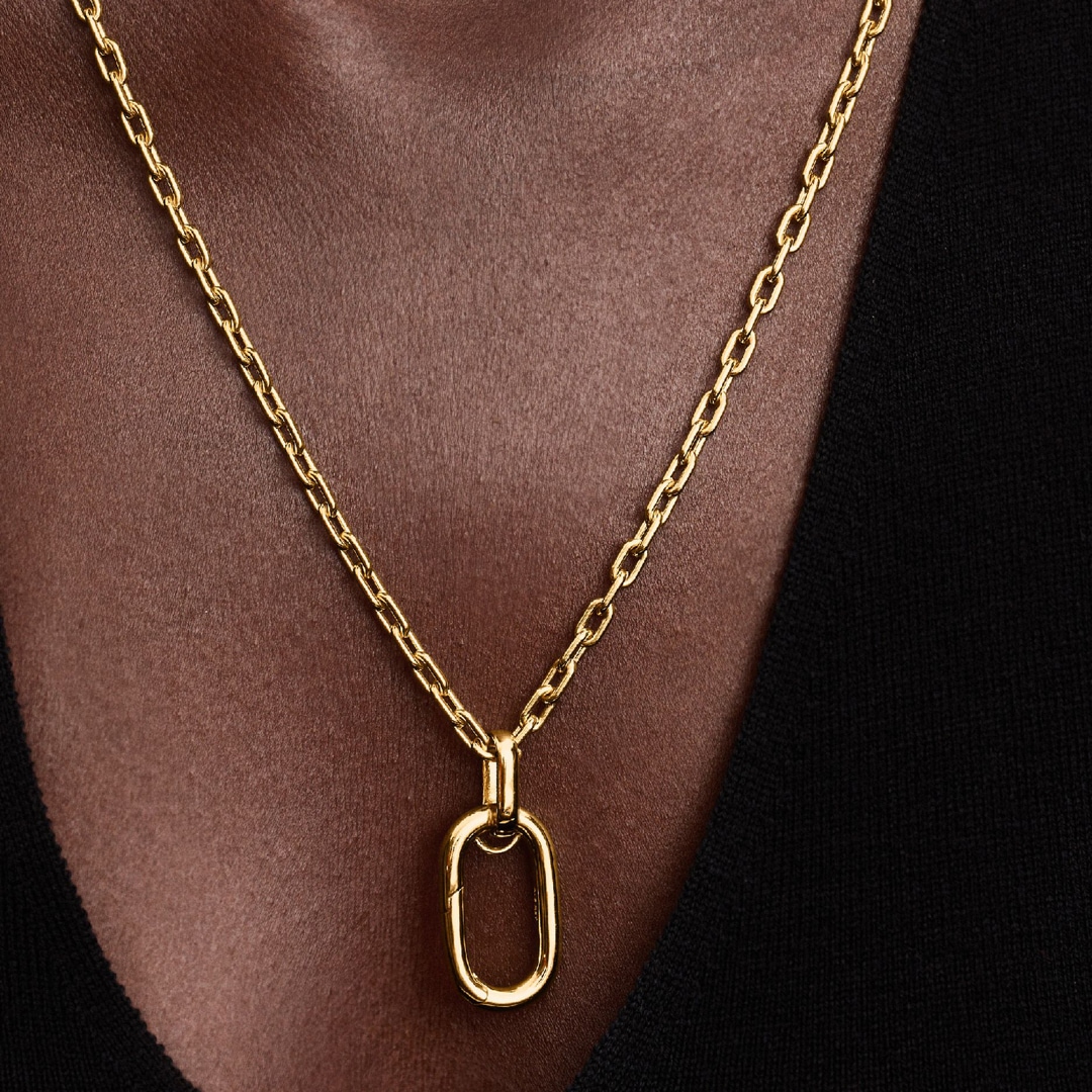 Pandora Gold ME Gliederhalskette mit aufklappbaren Grossen Gliedern