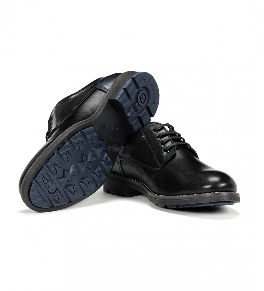 Sapatos de couro Fluchos F1340 pretos