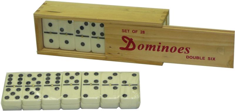 Longfield Games Domino Dubbel 6 Groot In Kist - Geschikt voor alle leeftijden - 2+ spelers