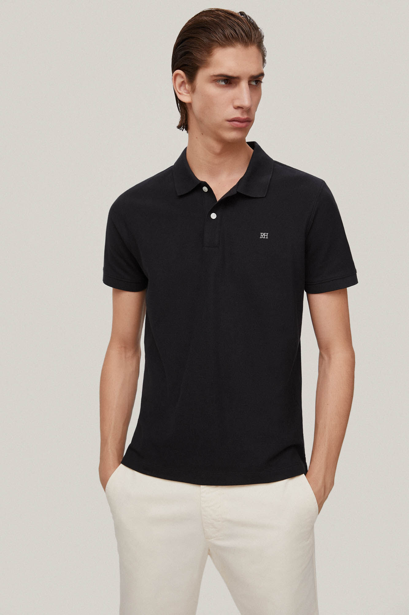 Camisa polo slim fit anti-odor - Preta