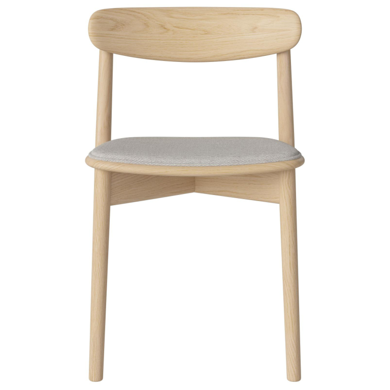 Bolia Merge eetkamerstoel met zitkussen wit gepigmenteerd eiken Memory Grey