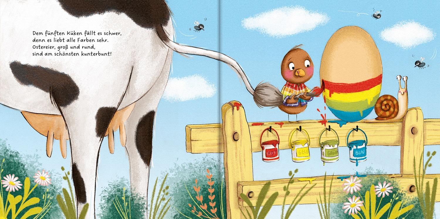 Fünf kunterbunte Osterküken