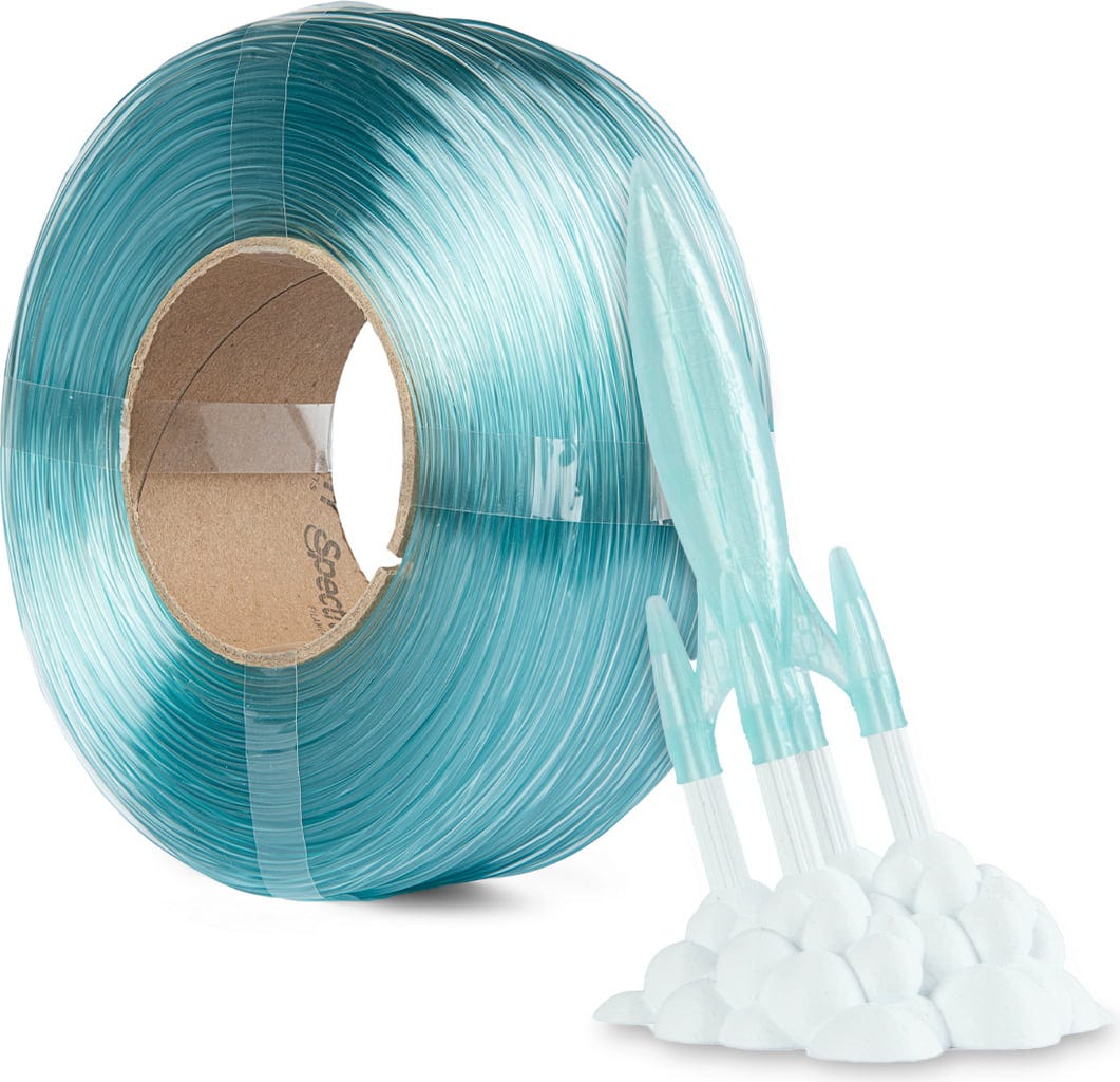 Spectrum  ReFill Premium PLA High Speed Iceland Blue, 1,75 mm / 1000 g    PLA ohne Spule für den Hochgeschwindigkeitsdruck in Iceland Blue