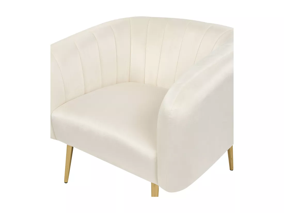 Fauteuil LACONIA Velours Crème
