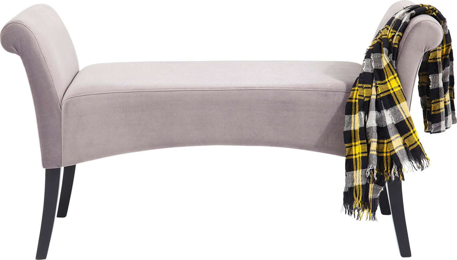 KARE DESIGN Bank MOTLEY 108 x 61 x 40 cm Textil Velvet Silvergrey