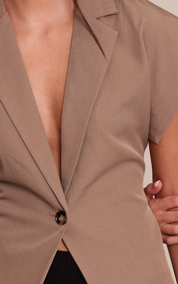 Champignon Gilet Sans Manches Oversize Boxy À Manches Courtes