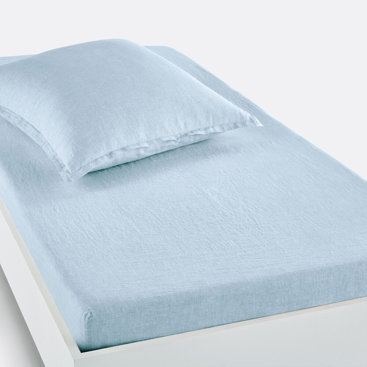LA REDOUTE INTERIEURS<br>Lençol justo de linho lavado, bainha 30 cm, Linot