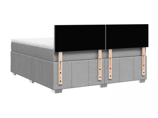 Sommier à lattes de lit avec matelas Gris clair 180x200cm Tissu