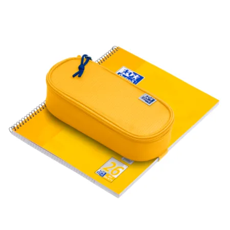 Oxford Federmäppchen oval gelb - mit Gummiband