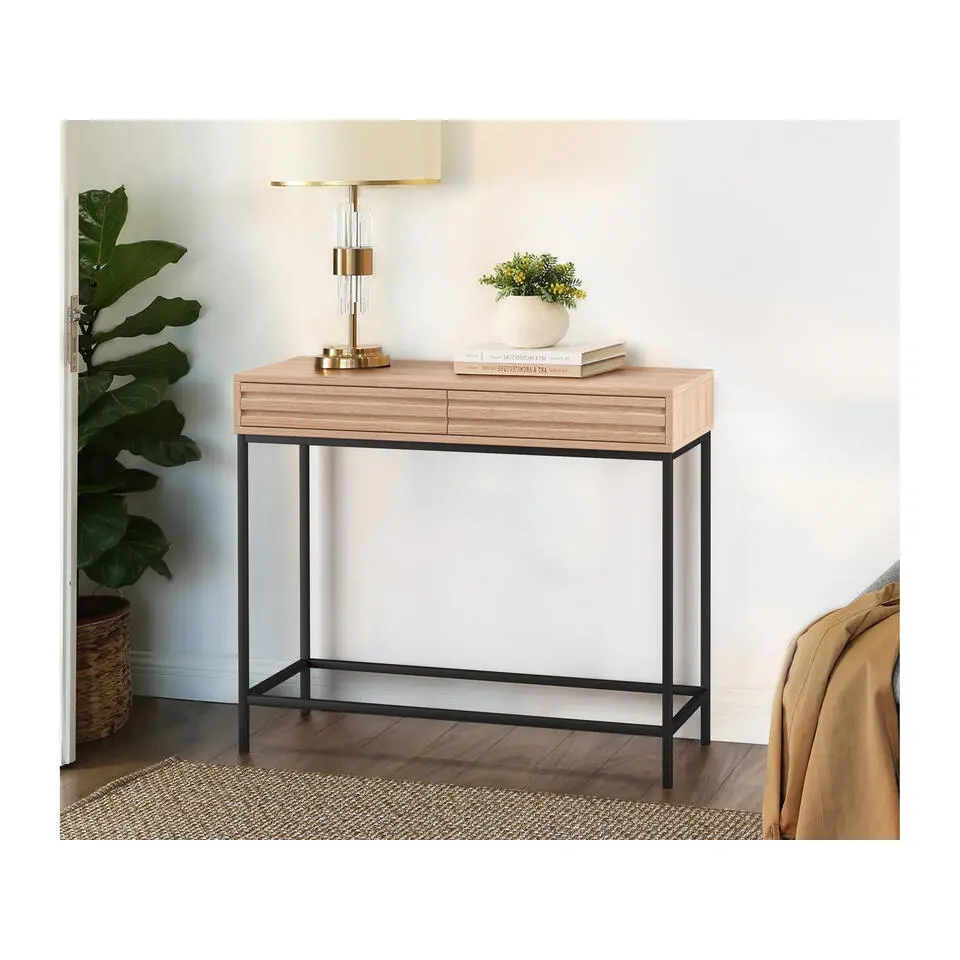 Celine - Consoletafel met 2 laden eiken spaanplaat