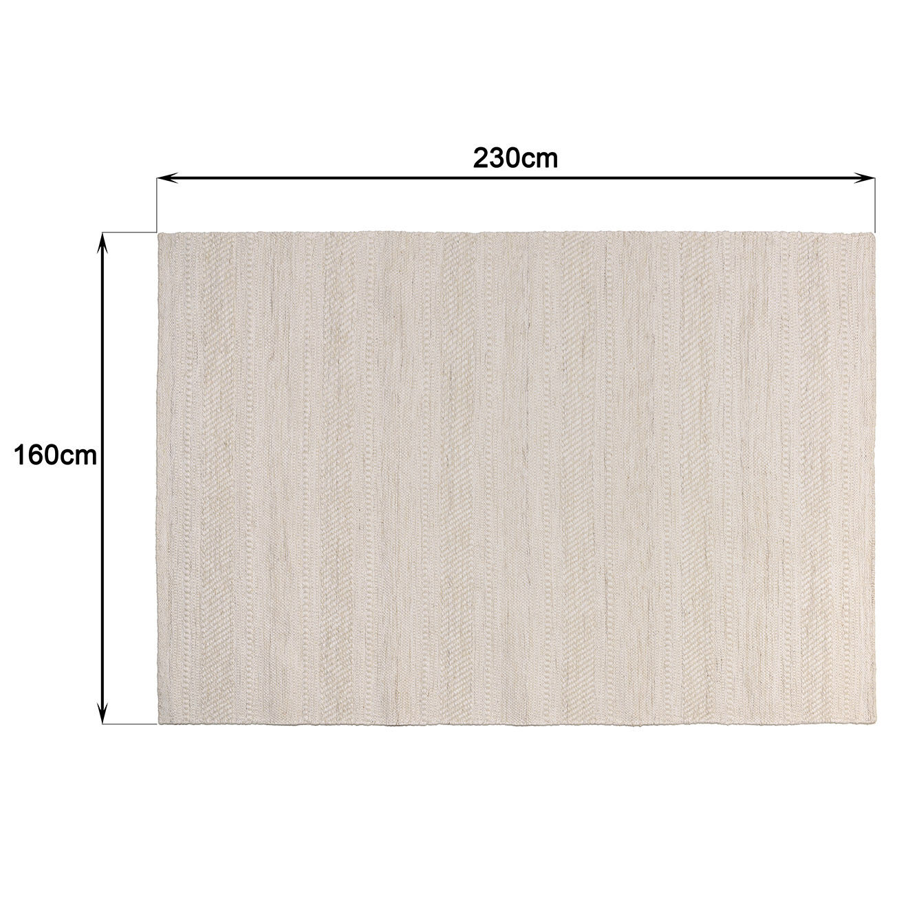 Macabane Tapis en Laine texturée Sacha beige - 230x160 cm