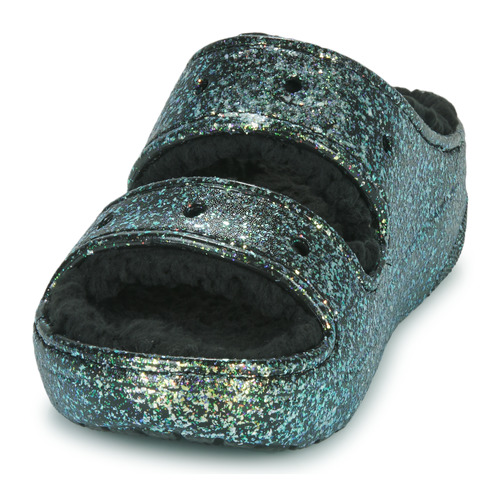 Crocs - CLASSIC COZZZY GLITTER SANDAL - Noir / Glitter