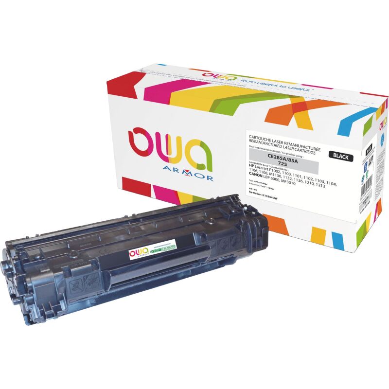 Toner Owa compatible noir pour imprimante laser HP 85A-CE285A
