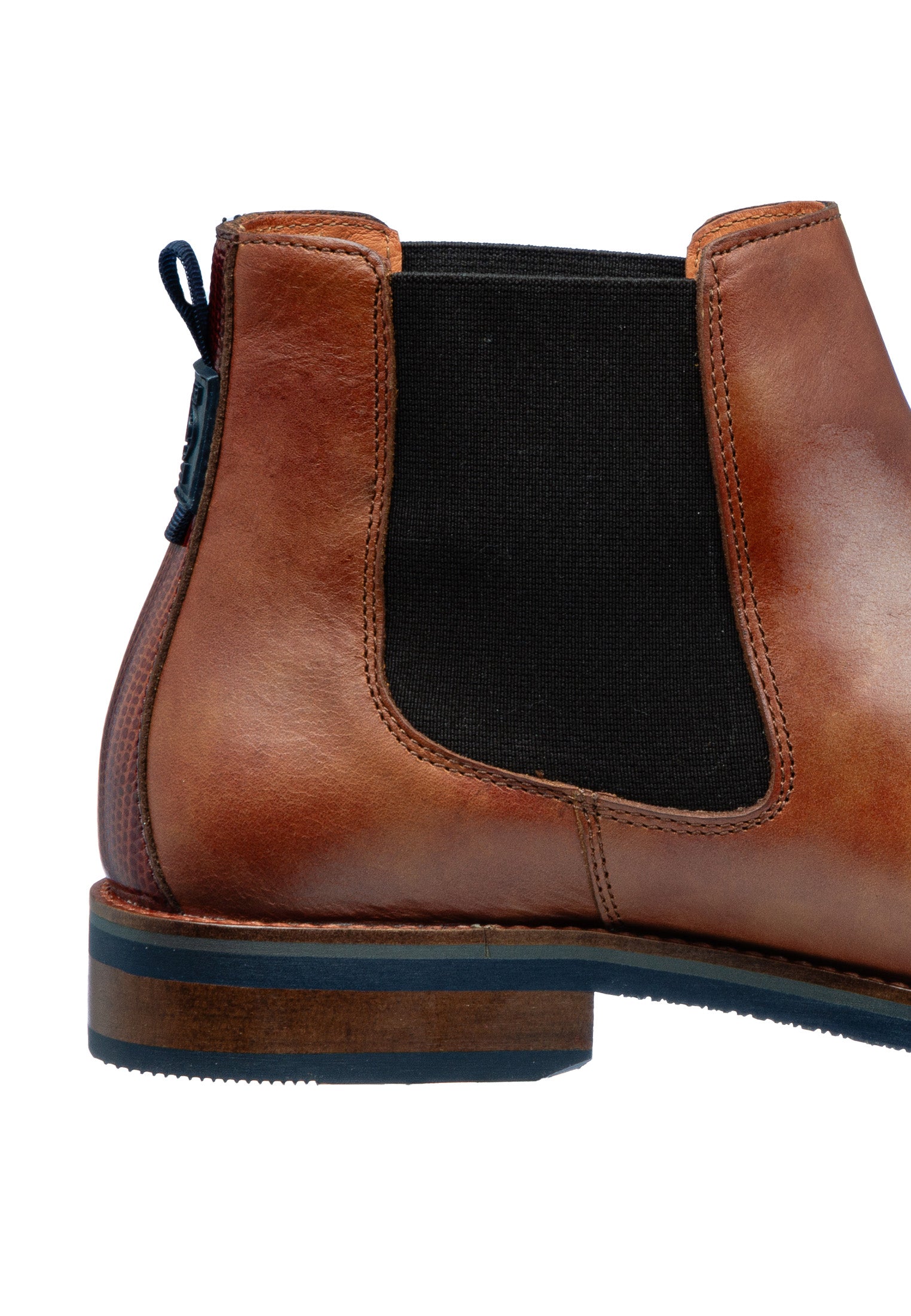 Cognac gladleren Amalfi chelsea boot