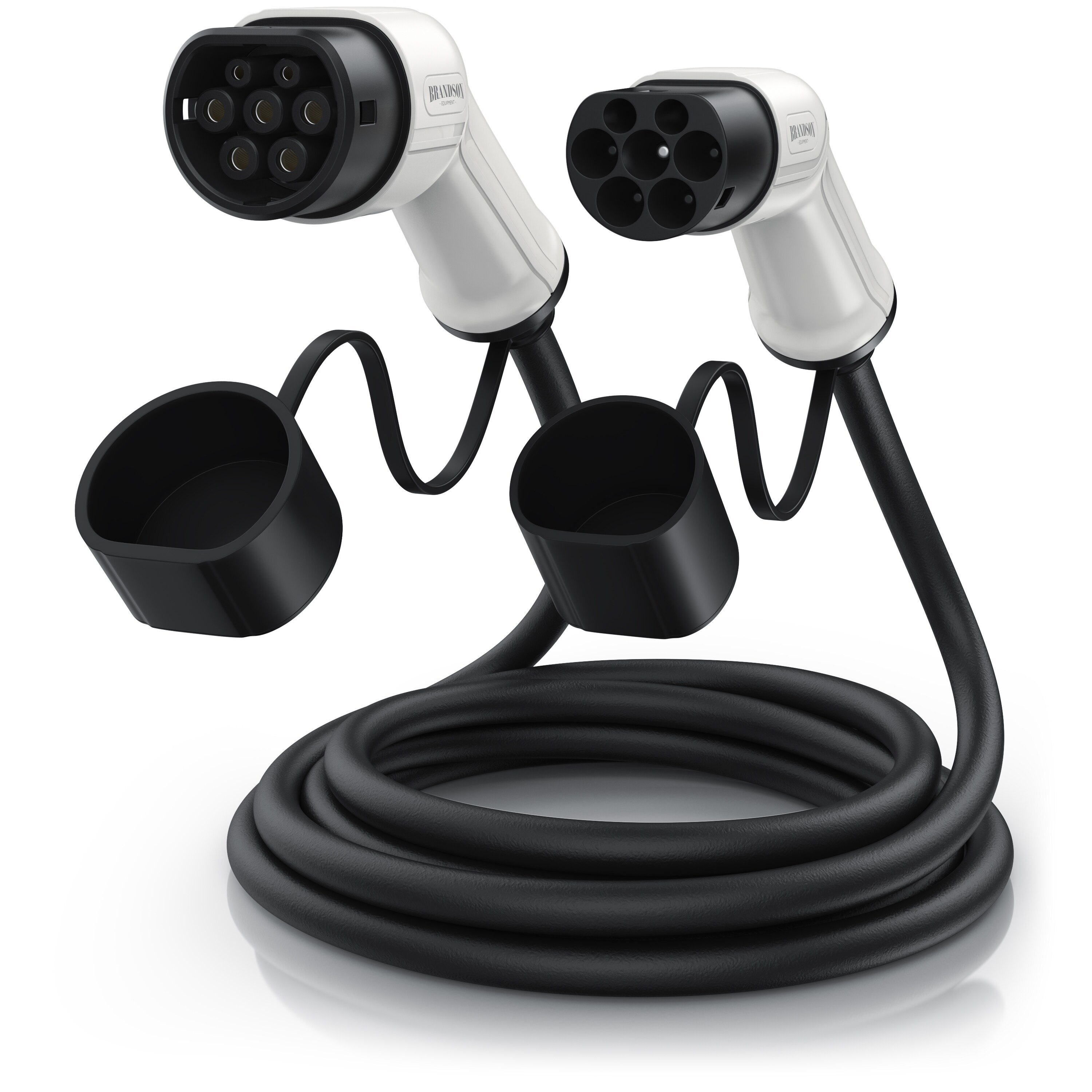 Brandson EV/Elektroauto Ladekabel 22 kW - IEC Typ 2 auf Typ 2 (EN 62196-1&2) - 3,6 A-32 A - 3-phasig - 480 V - 5 m - kompatibel mit S/3/X/Y, ID.3